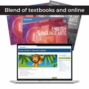 DiscoverBlended_ProductImage_2025_ELA_Grade4_withRibbon Discover! ELA 4th Grade Blended Set