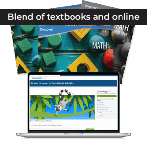 DiscoverBlended_ProductImage_2025_Math_Grade1_withRibbon Discover! Math 1st Grade Blended Set
