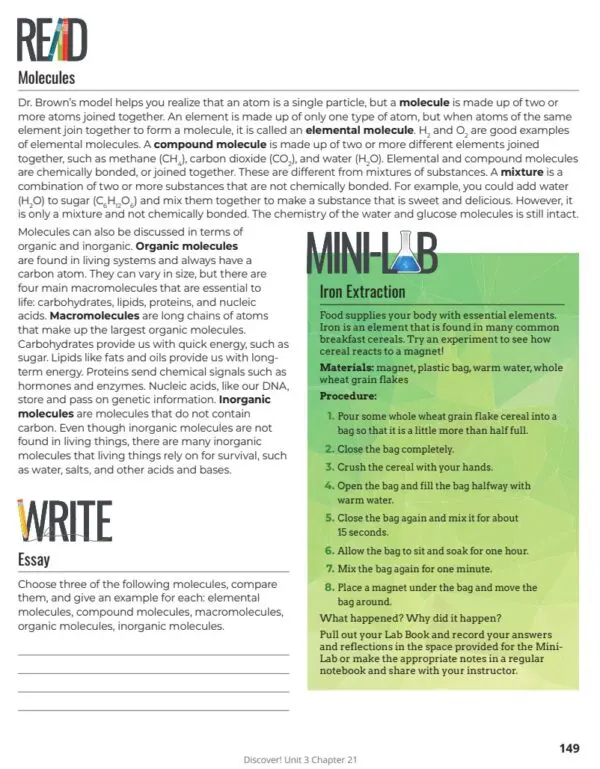 PS A 3 Discover! MS Physical Science Set