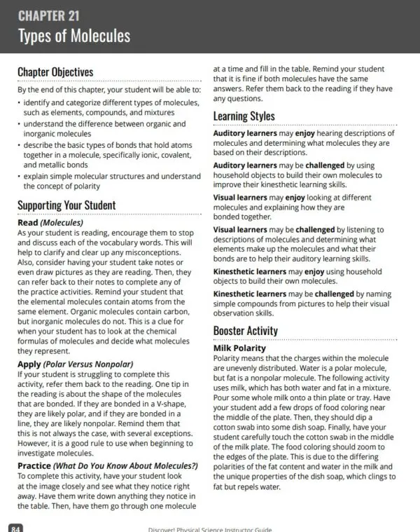 PS instr 1 Discover! MS Physical Science Set